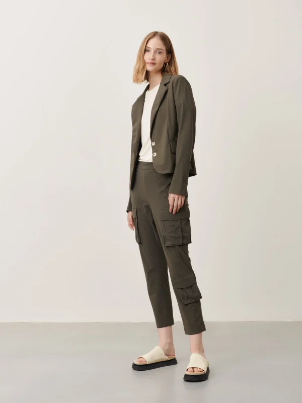 Jane Lushka Atina Blazer Technical Jersey | Army