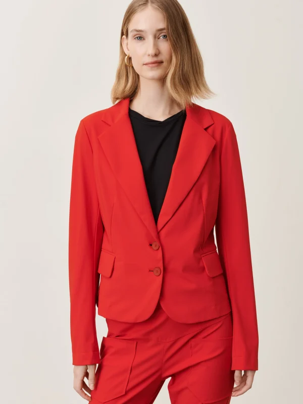 Jane Lushka Atina Blazer Technical Jersey | Red