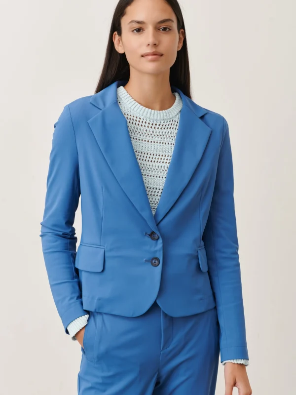 Jane Lushka Atina Blazer Technical Jersey | Mid Blue