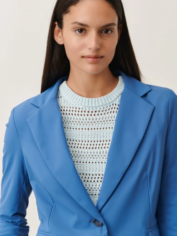 Jane Lushka Atina Blazer Technical Jersey | Mid Blue