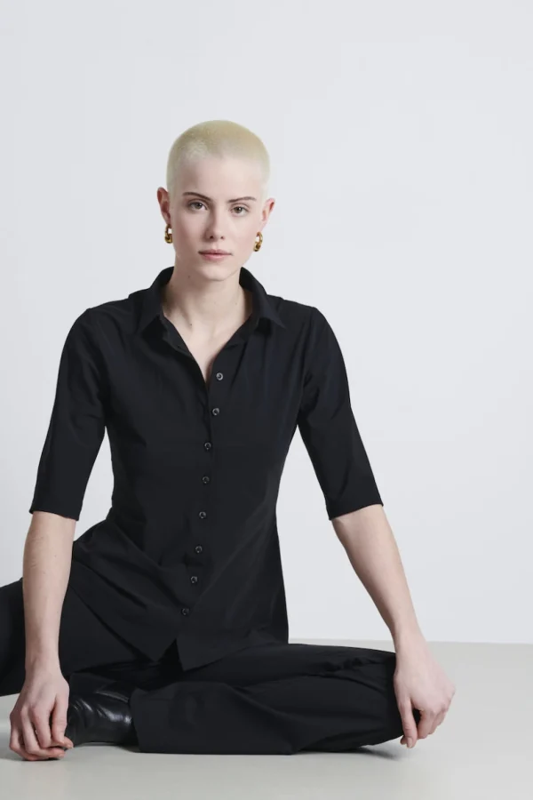 Jane Lushka Blouse Betty Easy Wear Technical Jersey | Black