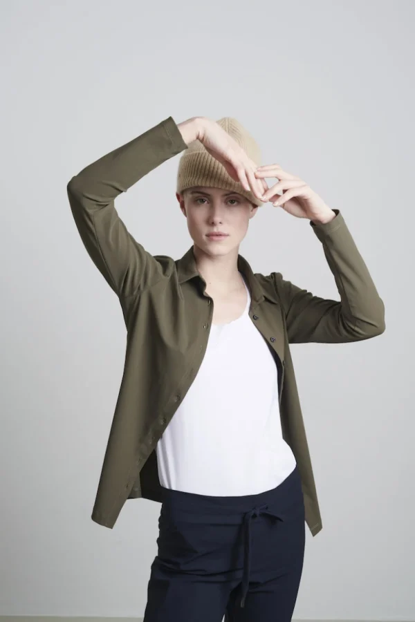 Jane Lushka Blouse Betty Easy Wear Technical Jersey | Army