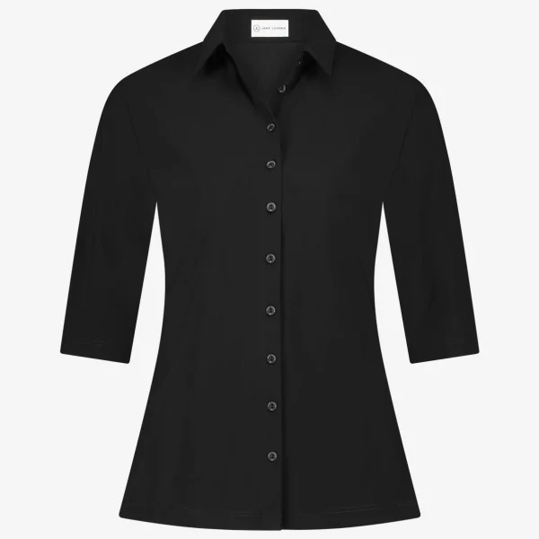 Jane Lushka Blouse Betty Easy Wear Technical Jersey | Black