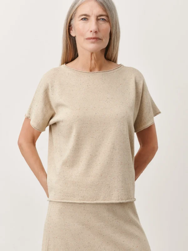 Jane Lushka Clay PU Top | Beige Melange