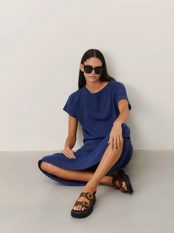 Jane Lushka Clay PU Top | Blue Melange