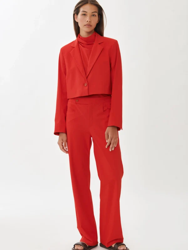 Jane Lushka Estele Blazer Technical Jersey | Red