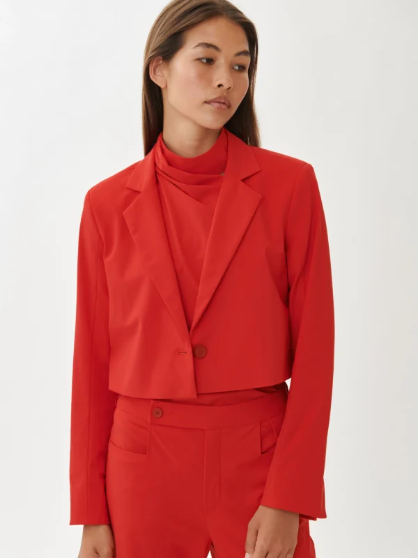 Jane Lushka Estele Blazer Technical Jersey | Red