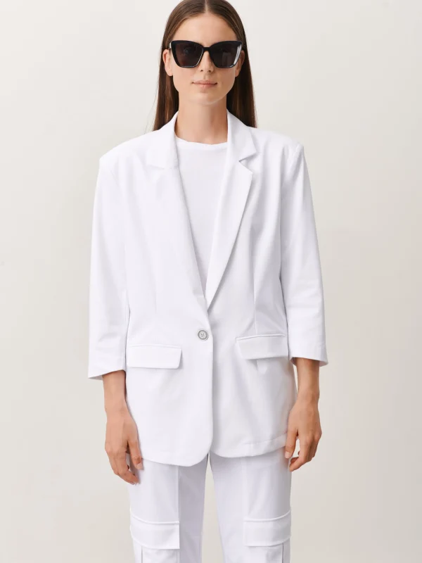 Jane Lushka Fring Blazer Technical Jersey | White