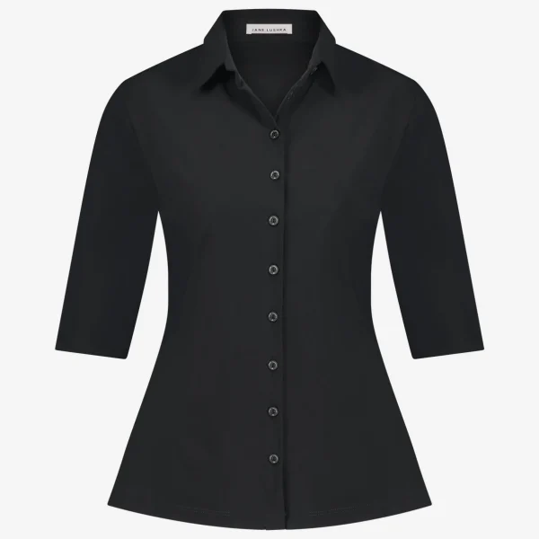 Jane Lushka Kikkie Blouse Technical Jersey | Black