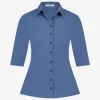 Jane Lushka Kikkie Blouse Technical Jersey | Mid Blue