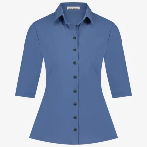 Jane Lushka Kikkie Blouse Technical Jersey | Mid Blue