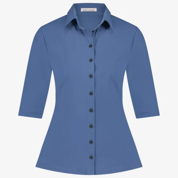 Jane Lushka Kikkie Blouse Technical Jersey | Mid Blue