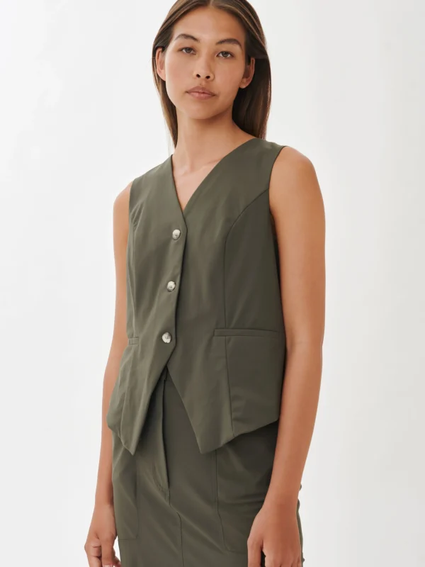 Jane Lushka Lola Vest Technical Jersey | Army