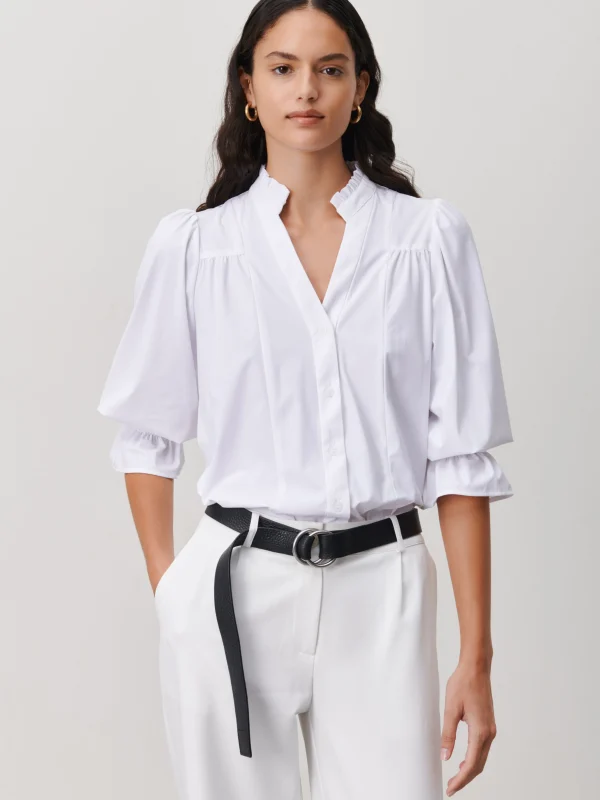 Jane Lushka Olivia Blouse Technical Jersey | White