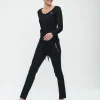 Jane Lushka Pants Emma-straight Leg Fit Technical Jersey | Black