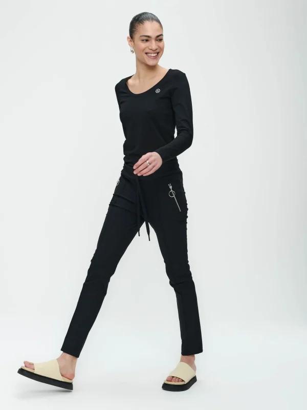 Jane Lushka Pants Emma-straight Leg Fit Technical Jersey | Black