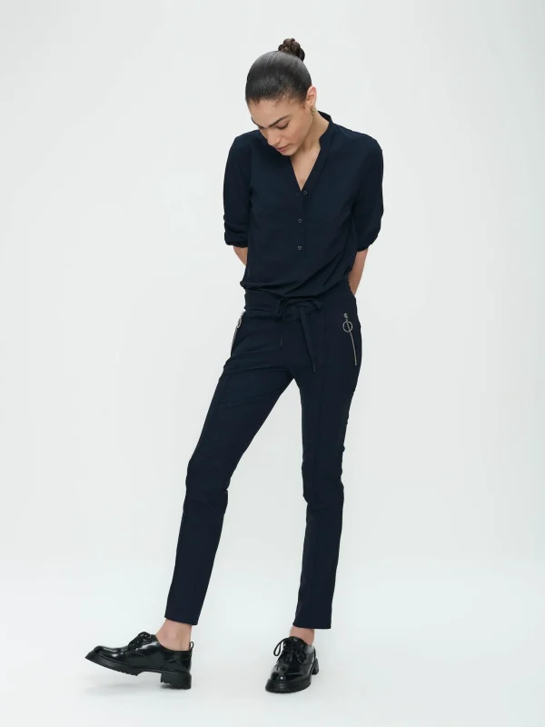 Jane Lushka Pants Emma-straight Leg Fit Technical Jersey | Blue