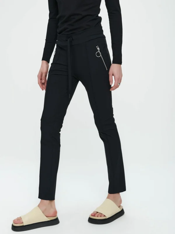 Jane Lushka Pants Emma-straight Leg Fit Technical Jersey | Black