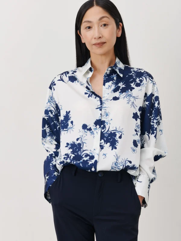 Jane Lushka Sally Blouse | White Blue