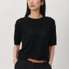 Jane Lushka Snowy PU Top | Black