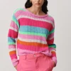 Jane Lushka Stripe PU Pullover | Multi