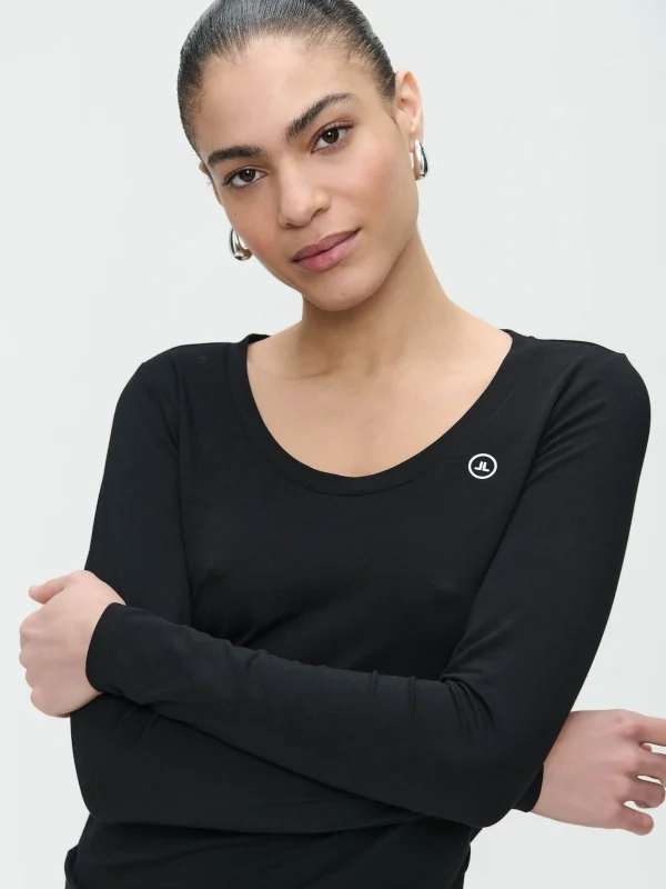 Jane Lushka T Shirt R Neck Easy Wear Organic Cotton | Black