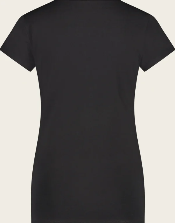 Jane Lushka T Shirt V Neck Easy Wear Organic Cotton | Black