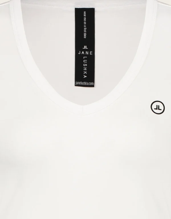 Jane Lushka T Shirt V Neck Easy Wear Organic Cotton | White