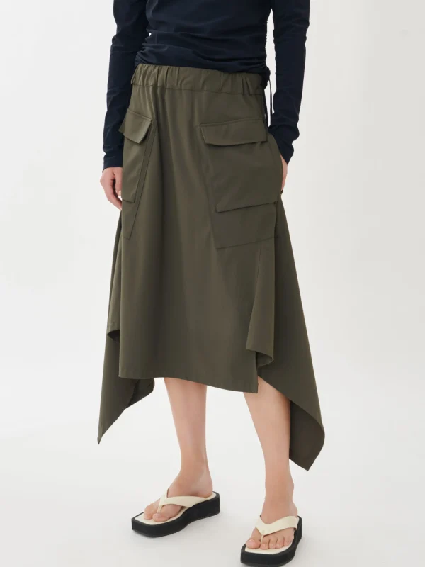 Jane Lushka Yanna Skirt Technical Jersey | Army